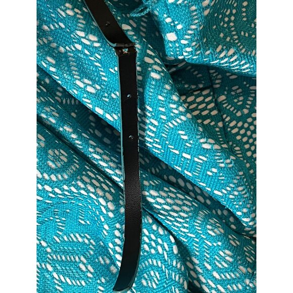 George Women's Teal Lace Dress With Belt  Size L Midi Summer - Picture 13 of 13
